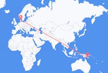 Flyreiser fra Port Moresby, Papua Ny-Guinea til Karup, Danmark
