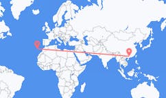 Flyrejser fra Wuzhou, Kina til Funchal, Portugal