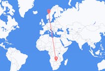 Flyrejser fra Victoria Falls, Zimbabwe til Trondheim, Norge