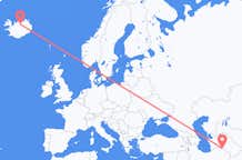 Flyreiser fra Asjkhabad, Turkmenistan til Akureyri, Island