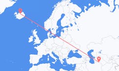 航班从土库曼斯坦阿什哈巴德市到阿克雷里市，冰岛塞尔