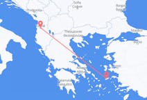 Loty z Tirana, Albania z Ikaria, Grecja