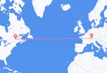 Flyreiser fra Québec, Canada til Zürich, Sveits