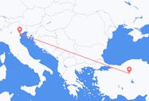 Vluchten van Venetië, Italië naar Ankara, Turkije