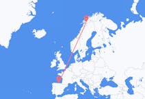 Loty z Narwik, Norwegia z Santander, Hiszpania