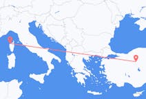 Loty z Calviego, Francja z Ankara, Turcja