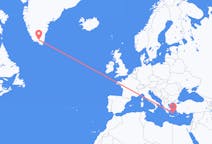 Flyg från Santorini, Grekland till Narsarsuaq, Grönland