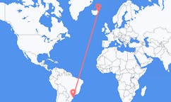 Flights from the city of Florianópolis, Brazil to the city of Egilsstaðir, Iceland