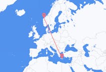 Vluchten van Ålesund, Noorwegen naar Iraklion, Griekenland