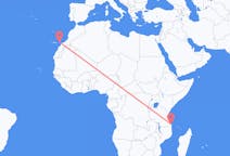 Flyreiser fra Mtwara, Tanzania til Fuerteventura, Spania
