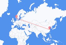 Vluchten van Changzhou, China naar Kristiansand, Noorwegen