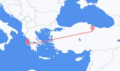 Vluchten van Tokat, Turkije naar Zakynthos-eiland, Griekenland