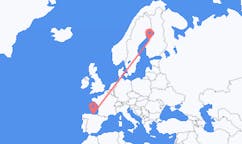 フィンランド、 コッコラから、フィンランド、サンタンデール行き行きのフライト