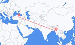 Flyg från Bagan, Myanmar (Burma) till Sivas, Turkiet