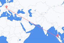 Flyrejser fra Medan, Indonesien til Friedrichshafen, Tyskland