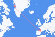 グリーンランドのアシアトから、スペインのサラゴサまでのフライト