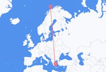 Vluchten van Chania, Griekenland naar Tromsö, Noorwegen