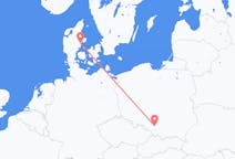 Vluchten van Aarhus, Denemarken naar Katowice, Polen