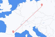 Loty z Carcassonne, Francja do Poznania, Polska