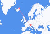 Vluchten van Egilsstaðir, IJsland naar Bologna, Italië