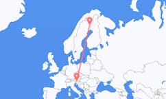 Flyreiser fra Pajala, Sverige til Klagenfurt, Østerrike
