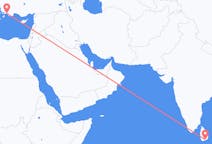 Flyg från Hambantota, Sri Lanka till Dalaman, Turkiet