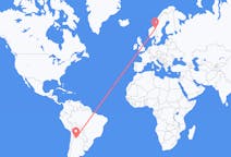 Flights from San Salvador de Jujuy, Argentina to Røros, Norway