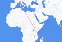 Flyreiser fra Antananarivo, Madagaskar til Ajaccio, Frankrike