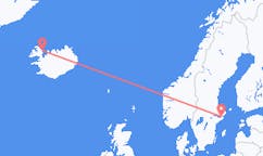 Flyreiser fra Gjogur, Island til Stockholm, Sverige