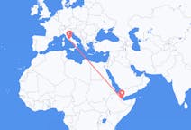 Vluchten van Balbala, Djibouti naar Rome, Italië