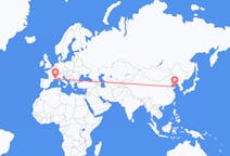 Flyreiser fra Yantai, Kina til Marseille, Frankrike