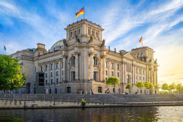 Photo of the famous reichstag building in berlin.