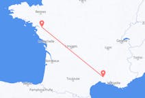 Flyg från Nantes, Frankrike till Nimes, Frankrike