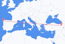 Flyrejser fra Erzurum, Tyrkiet til Santiago de Compostela, Spanien