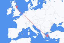 Flights from Mykonos, Greece to Durham, England, the United Kingdom