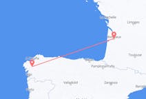 Flyg från Santiago de Compostela (regionhuvudort), Spanien till Bordeaux, Frankrike