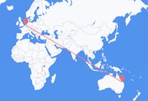 Flyrejser fra Biloela, Australien til Eindhoven, Holland