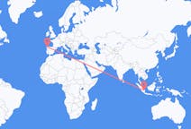 Flyg från Palembang, Indonesien till La Coruña, Spanien