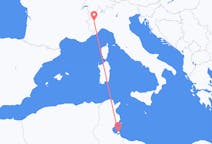 Loty z Dżerba, Tunezja z Turyn, Włochy