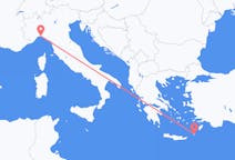 Vluchten van Karpathos, Griekenland naar Genua, Italië