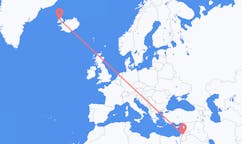航班从约旦安曼市到伊萨菲厄泽市，冰岛塞尔