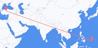 Flyreiser fra Palau til Tyrkia