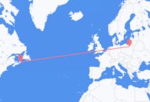 Flyreiser fra Sydney i Nova Scotia, Canada til Szczytno, Polen