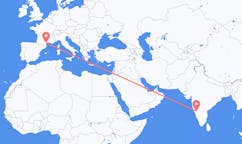 Fly fra Hubli-Dharwad til Béziers