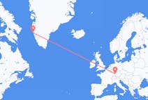 出发地 格陵兰出发地 瑪尼特索克目的地 德国斯图加特的航班