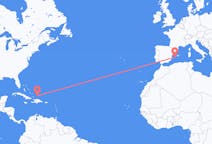 เที่ยวบิน จาก ค็อกเบิร์น ทาวน์, หมู่เกาะเติกส์และหมู่เกาะเคคอส ไปยัง เกาะอิบิซา, สเปน