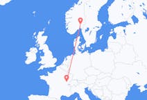Flights from Dole, France to Oslo, Norway