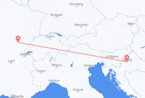 Flyg från Zagreb, Kroatien till Dole, Frankrike