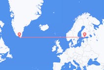 Flights from Nanortalik, Greenland to Helsinki, Finland