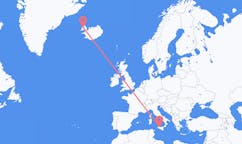 Flights from the city of Palermo, Italy to the city of Ísafjörður, Iceland